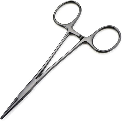 7.0" Dog Scissors Pet Grooming Kit Round-tip Safety Scissors Fishbone Teeth Shears with Forceps Hairdressing Hair Styling Tool Gift Set 5 Pieces (Black)