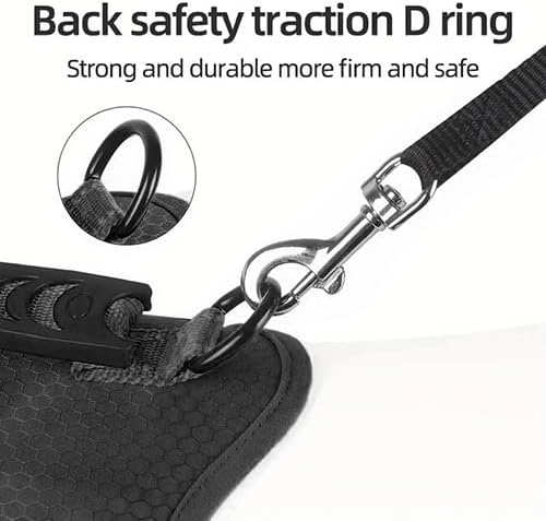 Dog Harness, No Pull Service Vest, Reflective Strips, Control Handle, Soft Padded, Adjustable and Comfortable for Easy Walking (Black), Medium