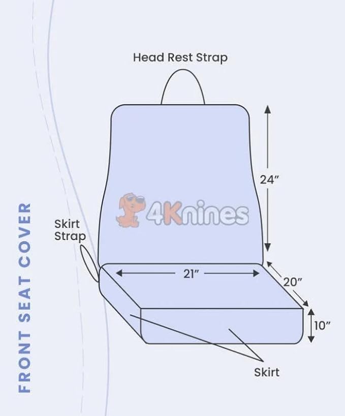 4Knines Front Seat Cover for Dogs (Tan) - USA Based Company