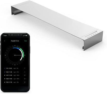 ONF Flat One+ 36 in 24/7 Cycle Aquarium Light, Blue White Full Spectrum Colorfull LED Light, Fish Tank Light Brightness Dimmable & Color Temperature APP Controlled, Sunrise & Sunset, Hood Style