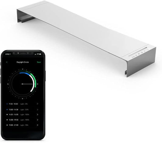 ONF Flat One+ 36 in 24/7 Cycle Aquarium Light, Blue White Full Spectrum Colorfull LED Light, Fish Tank Light Brightness Dimmable & Color Temperature APP Controlled, Sunrise & Sunset, Hood Style