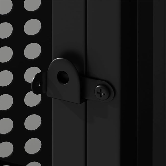 47.24in Pet Cage with 2 Tempered Glass Doors, Metal Spacious Pet Kennel with Hexagonal Design for Living Room Hallway Study Room and Other Spaces Black One Size