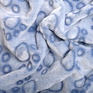 Dog Bed Blankets for Large Dogs, Soft Fleece Dog Blanket Fluffy Pet Blanket Warm Sleep Mat Cover for Bed Couch, Cute Paw Print Puppy Cat Blanket, Blanket for Dogs, 60"X50" (1 Pack)