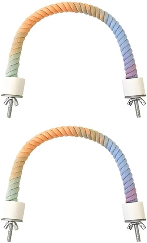 2Pcs Rope Perches for Bird Cages, Rope Perch for Parrots, Cockatiels & Parakeets, Bird Cage Accessories(S)