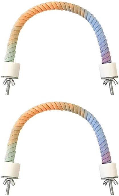 2Pcs Rope Perches for Bird Cages, Rope Perch for Parrots, Cockatiels & Parakeets, Bird Cage Accessories(S)