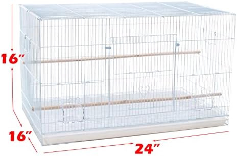Lot of Breeding Flight Bird Parrot Cage for Aviaries Canaries Budgies Finches Lovebird Parakeet (White 24"x16"x16"H)
