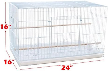 Lot of Breeding Flight Bird Parrot Cage for Aviaries Canaries Budgies Finches Lovebird Parakeet (White 24"x16"x16"H)