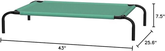 Amazon Basics Cooling Elevated Pet Bed, Medium (43 x 26 x 7.5 Inches), Green