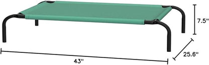 Amazon Basics Cooling Elevated Pet Bed, Medium (43 x 26 x 7.5 Inches), Green