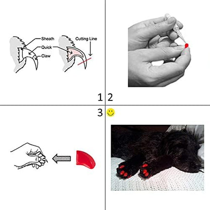 40-Pack Soft Nail Caps for Dogs Claws Clear X-Large