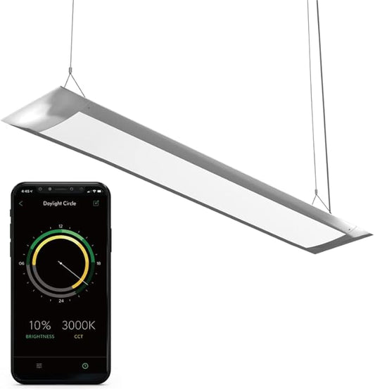 ONF Flat One+ 36 Inch 24/7 Cycle Aquarium Light, Yellow White Full Spectrum Colorfull LED Light, Fish Tank Light Brightness Dimmable & Color Temperature APP Control, Sunrise & Sunset, Pendant Style