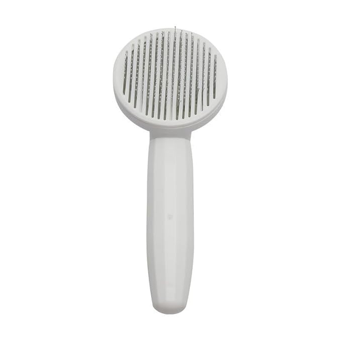 Self Cleaning Hair Remover Dog Brush for Shedding, Deshedding, Grooming, Deshedder Slicker Brushes for Short Hair Dogs and Cats (White)