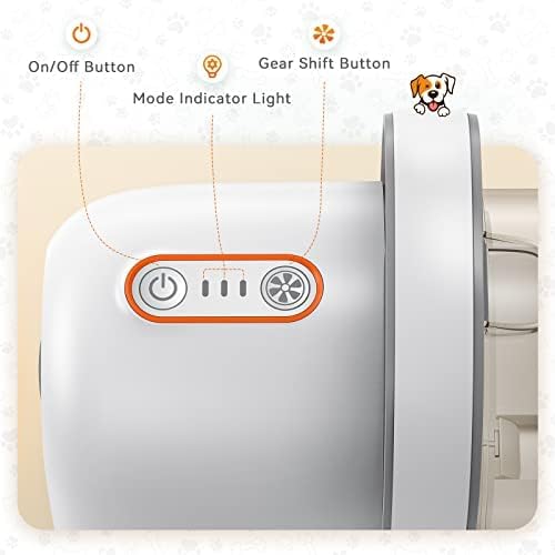 Afloia Dog Grooming Kit, Pet Grooming Vacuum & Dog Clippers Nail Trimmer Grinder & Dogs Brush for Shedding with 6 Pets Grooming Tools, Low Noise Dogs Hair Remover Pets Supplies (White)