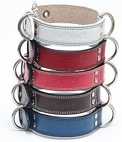 Genuine Leather Dog Collars with Stainless Steel Buckle and Double D Rings Unbreakable! (9"-12", Tan)