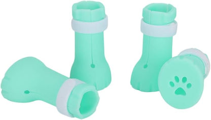 Pssopp 4Pcs Anti-Scratch Cat Shoes Silicone Boots, Cat Nails Protector Shoes Boots Cat Washing Claw Foot Cover for Bathing
