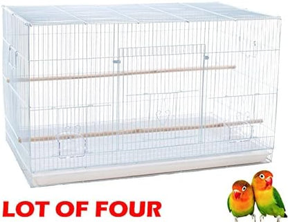 Mcage Lot of 4 Large 30" Flight Bird Breeding Cage Canary Aviary Lovebird Budgie Finch Parakeet(White)