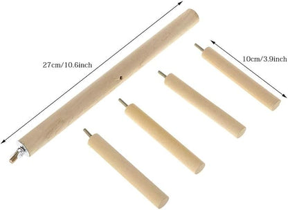 Bird Perch Stand Toy Natural Wood Parrot Perch Parakeet Cage Top Wooden Branches for Standing Toys for Small Medium Parrots Conure Budgie Lovebirds