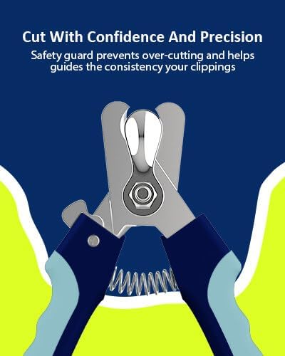 WePet Dog Nail Clippers U10.1, Dog Nail Trimmer Large Breed with Quick Sensor, Razor Sharp Blade Professional Pet Nail Clipper with Safety Guard and Nail File, Pale Turquoise