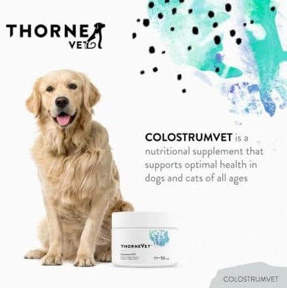 ThorneVet ColostrumVET Supplement for Dogs & Cats – Bovine Colostrum Powder to Boost Immunity, Digestive Health, & Vitality – Rich in Antibodies, Amino Acids, & Vitamins - 112 Scoops
