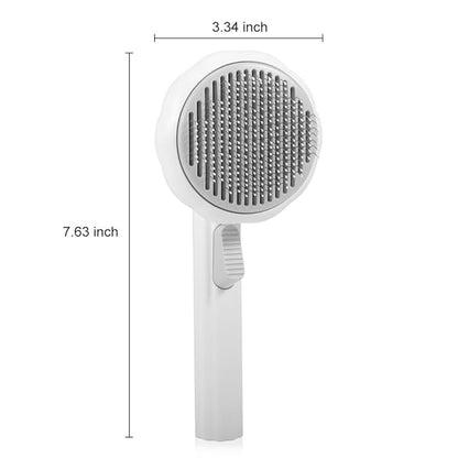 Pet Grooming Brush,Cat Brush for Shedding,Self Cleaning Slicker Brush for Short and Long Haired Dogs Cats Rabbits,Dog Brush Gently Removes Loose Undercoat, Mats and Tangled Hair-Pumpkin White