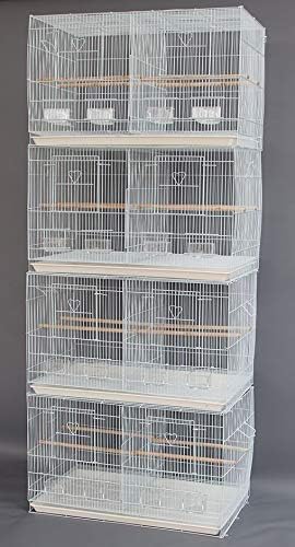 Lot of Breeding Bird Flight Cages for Canary Parakeet Aviaries Budgies Lovebird Finch (Large 30" White Divider)