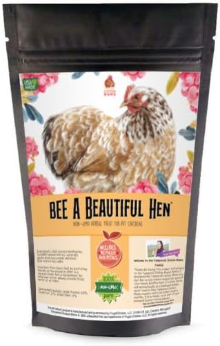 Dried Mealworm and Herb Treat for Backyard Chickens, Non-GMO, USA Raised, Healthy Backyard Chicken Feed and Supplies, BEE A Beautiful Hen 4 Pounds (4 pounds (64 oz)
