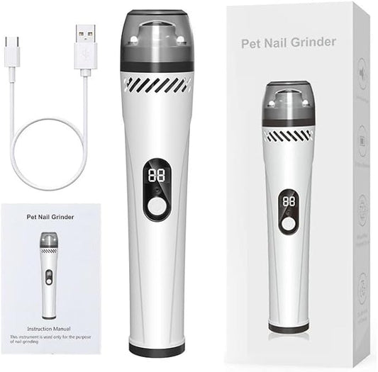 Yuehuam Dog Nail Grinder Upgraded, Professional 3-Speed Electric Dog Nail Trimmers with 3 LED Light, Super Quiet Rechargeable Pet Nail Trimmer Painless Paws Grooming for Small Large Dogs & Cats