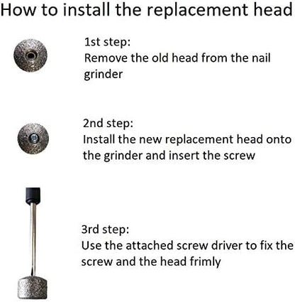 2 Pack Dog Nail Grinder Wheel Replacements, Painless & Safe Diamond Tip Filling Head Replacements Dog Nail Grinder for Casifor (M)