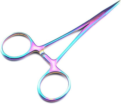 7.0" Dog Scissors Pet Grooming Kit Round-tip Safety Scissors Fishbone Teeth Shears with Forceps Hairdressing Hair Styling Tool Gift Set 5 Pieces (Multicolor)