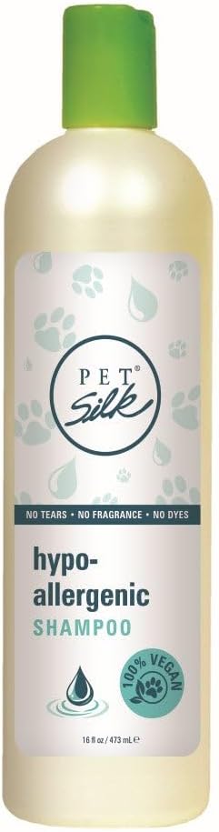 Pet Silk Hypoallergenic Shampoo, Free of Dyes and Fragrances, Specially Designed for Pet's with Sensitive Skin, Infused with Keratin, Achieve a Strong, Healthy & Smooth Coat for Your pet! (16oz)