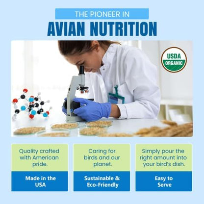 Harrison's Bird Foods HOPP Premium Pellets – Organic, Nutritionally Balanced Food for Small to Medium Pet Birds, Cold-Pressed, Low Fat, Vet-Developed, 25LB