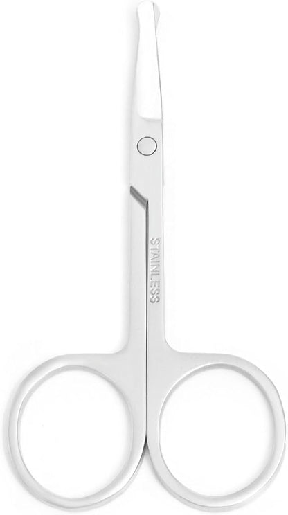 3.5 Inch Silent Pet Grooming Tiny Safety Scissors for Cats & Dogs - Quiet Alternative to Electric Clippers for Sensitive Pets (Silver/Golden/Rose Gold-Curved)