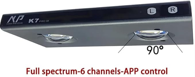 Noopsyche NP K7 Pro V3 III LED Aquarium Light, 140W, WiFi App Control, Adjustable Mount, Full Spectrum for Coral Reef