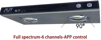 Noopsyche NP K7 Pro V3 III LED Aquarium Light, 140W, WiFi App Control, Adjustable Mount, Full Spectrum for Coral Reef