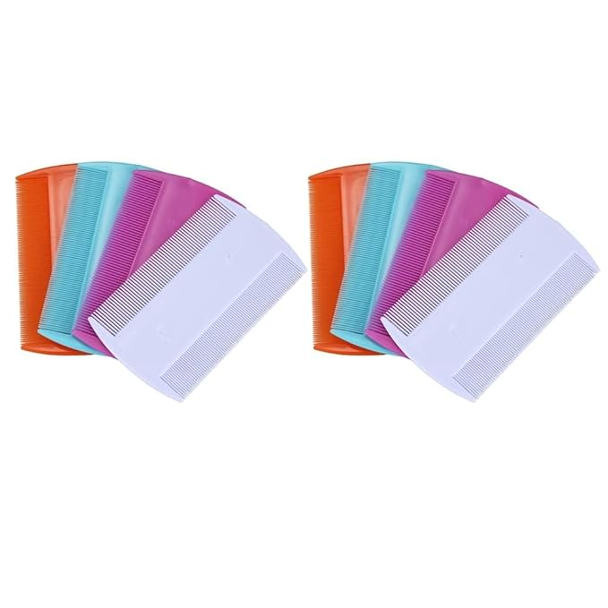 8 Pcs Random Color Lice Combs, Double Sided Pet Combs, Cat Dog Pet Grooming Fine Tooth Hair Combs Dog Combs