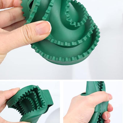 4 Pack Dog Grooming Brush Bath Washing Massage Brush with Handle Pet Shower & Bath Tools for Short & Long Haired Dogs and Cats