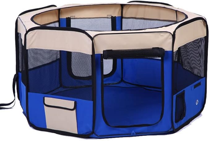 48" Pet Puppy Dog Playpen Exercise Pen Kennel 600D Oxford Cloth, Red, Model: 48" Red