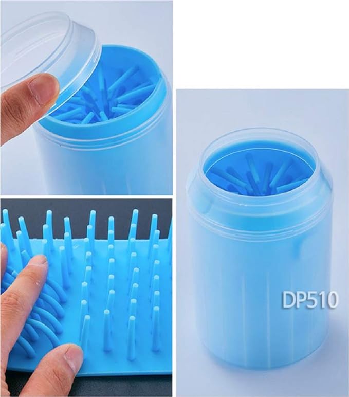 Dog Paw Handheld Cleaner Gentle Dirt and Mud Remover (Medium (Medium Breeds), Green)