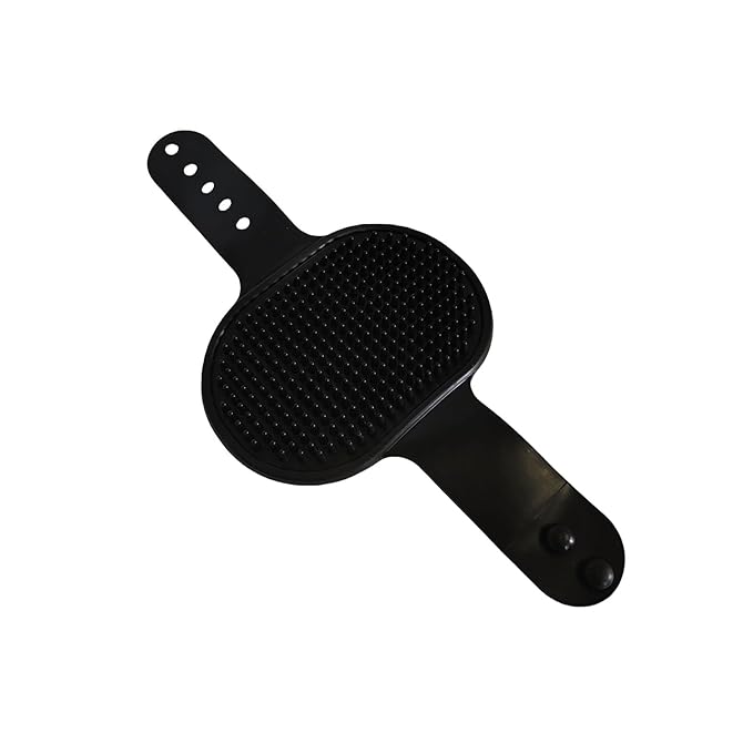 2Pcs Pet Brushes Dog Bath Brushes Cat Massage Bath Pet Cleaning Gloves with Adjustable Ring Handle,Black