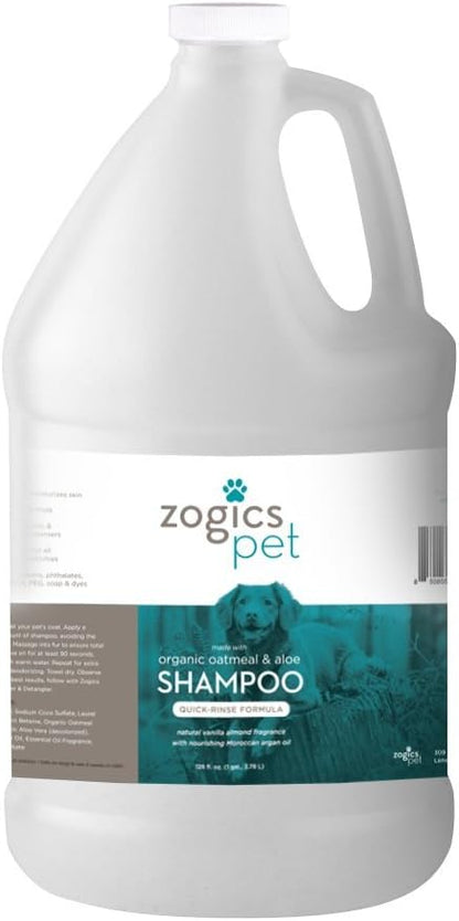 Dog Shampoo  Gentle, Deodorizing Pet Shampoo with Organic Oatmeal and Aloe, Hypoallergenic Shampoo for Dogs with Sensitive Skin, Cruelty-Free and Nontoxic (1 Gallon)