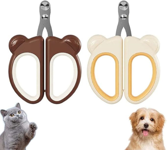 GUDEKIKL 2Pcs Pet Nail Clippers Cutter, Professional Pet Nail Clippers, Cute Bear Shape Cat Dog Nail Trimmer, Practical Kitten Puppy Claw Nail Cutter for Trimming