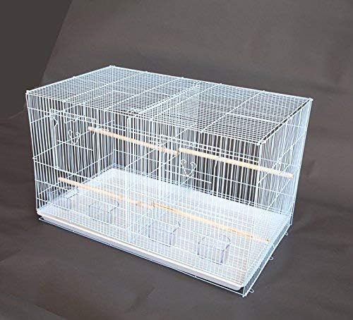 Seny Set of 3 Breeding Bird Carrier Cage with Central Dividor L30xW18xH18 on Stand (White)