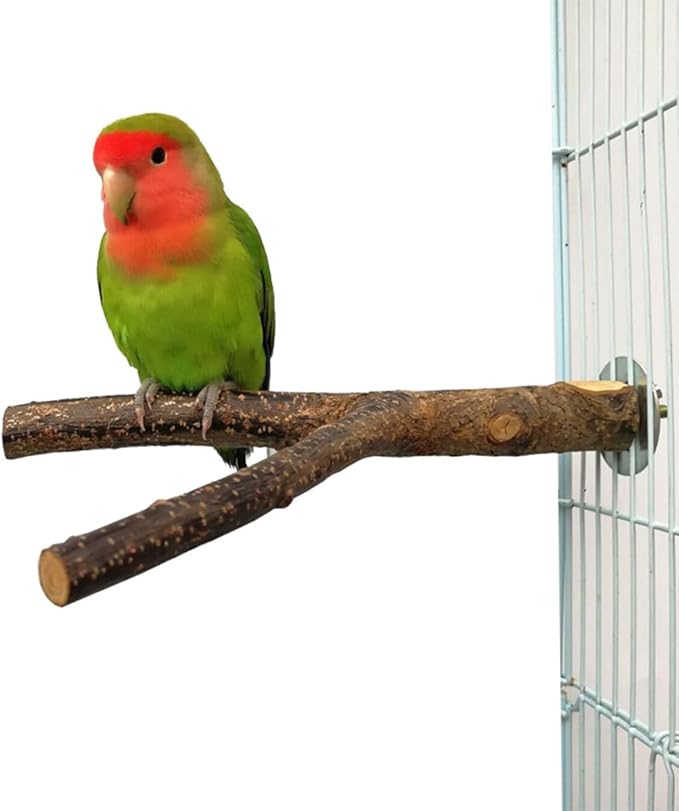 4PCS Natural Wood Bird Perches for Cage, Parrot Cage Perch Stand, Cage Accessories, Wooden Platform for Birds, Toys for Parakeets, Cockatiel, Budgie, Conure