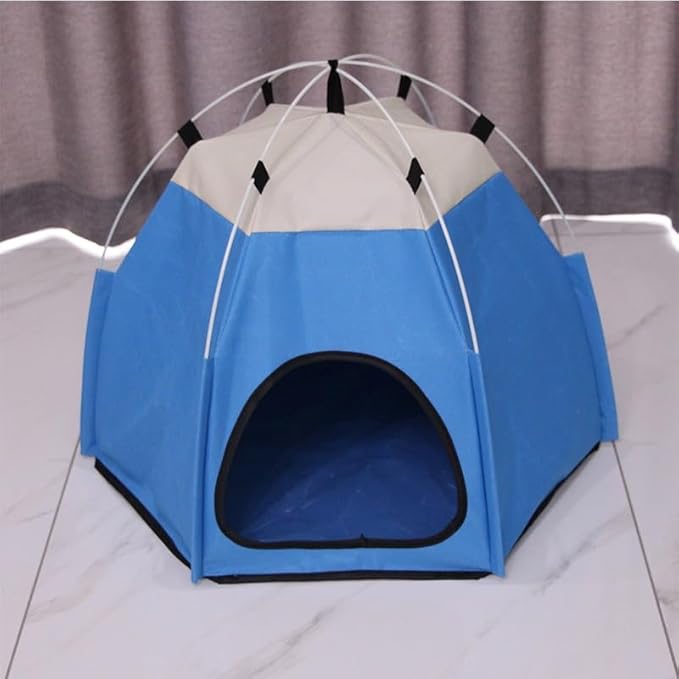 Cute Cat Teepee Cave, Cat Tent Foldable Indoor Outdoor with Thick Mat,Puppy Bed Tent,Bunny Pet Tent Teepee,Portable Dog House Teepee Tent, Cat Bed,Dog Bed Tent,Puppy Bunny,Pet Tent Teepee (G, L)