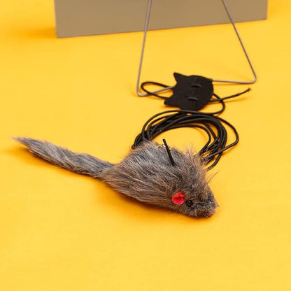 GUCHO Cat Toys for Indoor Toys,Rainbow Cat Wand Toys,Feather Flips Plush Ball Cat Toys,Interactive Real Feather Cat Toy for Teaser Play and Chase Exercise with Kitten 4 Pack