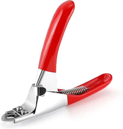 PETTOM Dog Cat Nail Clipper Professional Pet Claw Trimmer Stainless Steel Pet Toes Cutter Grooming Tool for Small Medium Dogs Cats (Guillotine Nail Clipper) Red
