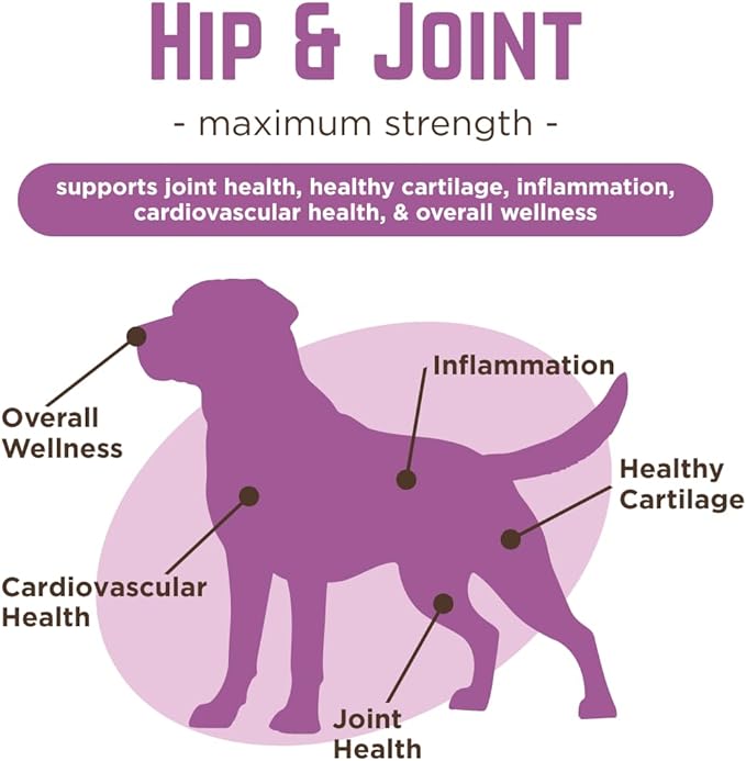 VetPro Complete Dr. Joseph's Dog Hip and Joint Supplement, 60 Count, Chicken Flavored Pain and Inflammation Relief Chews with Glucosamine, Chondroitin, MSM, Turmeric, Vitamin C, Omega 3