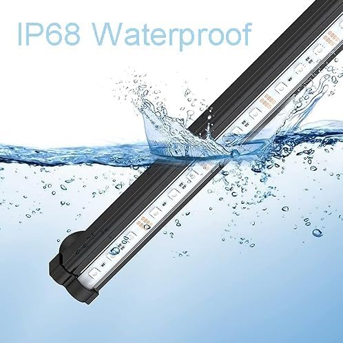 Submersible Aquarium Light,LED Aquarium Air Bubble Light,RGB Color Changing Brightness Adjustable Timing Waterproof Remote Control Fish Tank Light Bar,Aquarium Light Bubbler Wall,11inch