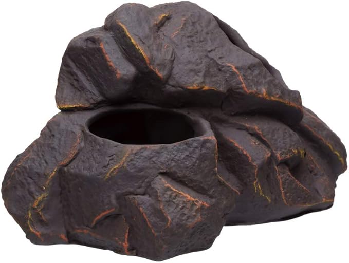 Plecoceramics Aquarium Ceramic Decorations Cave Betta Stone Decor - Aquarium Fish Tank Hideway Decor for breeding Cichlids Plecos Betta Toys Hideout (Magma Rock)