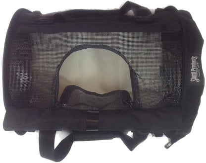 SturdiBag Medium Pet Travel Carrier: Flexible Height for Cat and Dog Soft Sided with Safety Clips and Seatbelt Straps| Black, 15" x 12" x 12" (PN: SB1.5-PRO-BL)